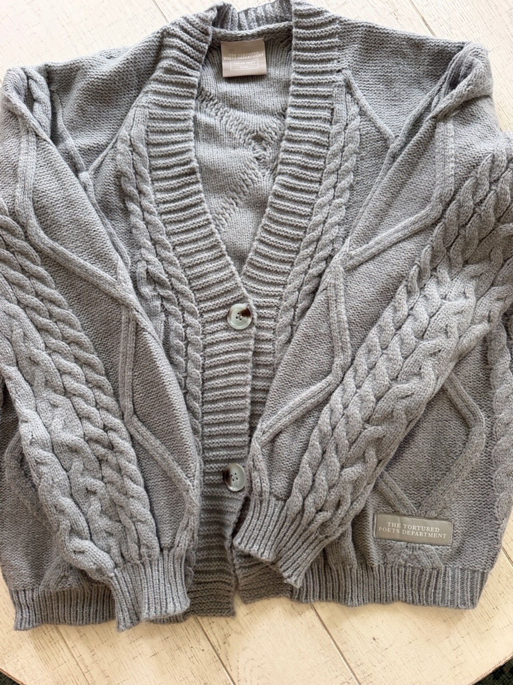 Taylor Swift, tortured poets department, Cable Knit Cardigan